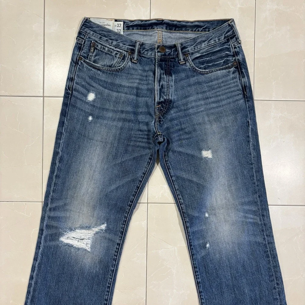 Vintage Abercrombie Fitch Kilburn Low Rise Boot Cut Jeans Men's 32x30 Blue Y2K